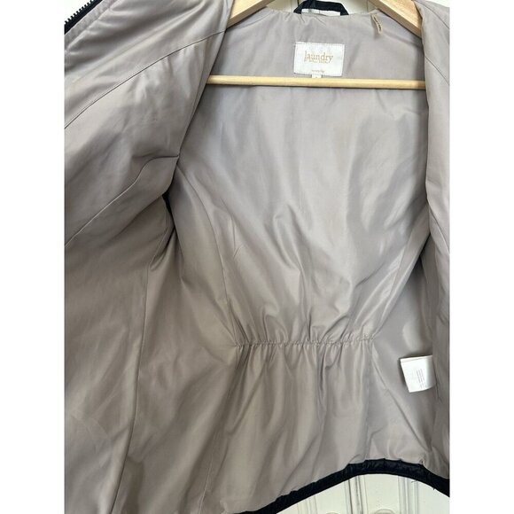 Laundry by Shelli Segal Ws Small Jacket Navy Lightweight Full Zip Quilted Hooded - Picture 9 of 14